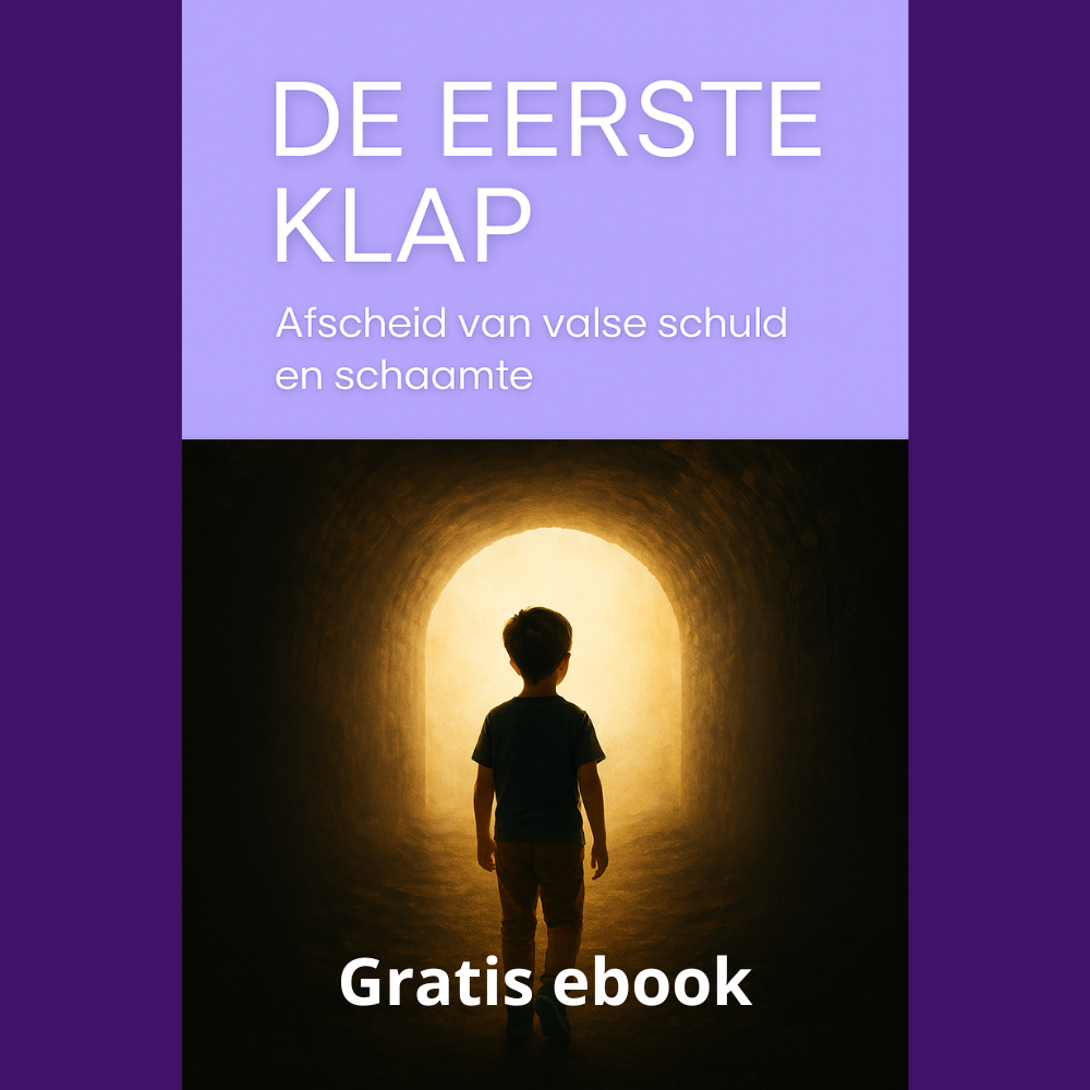 Gratis ebook de eerste klap coverafbeelding product website paars